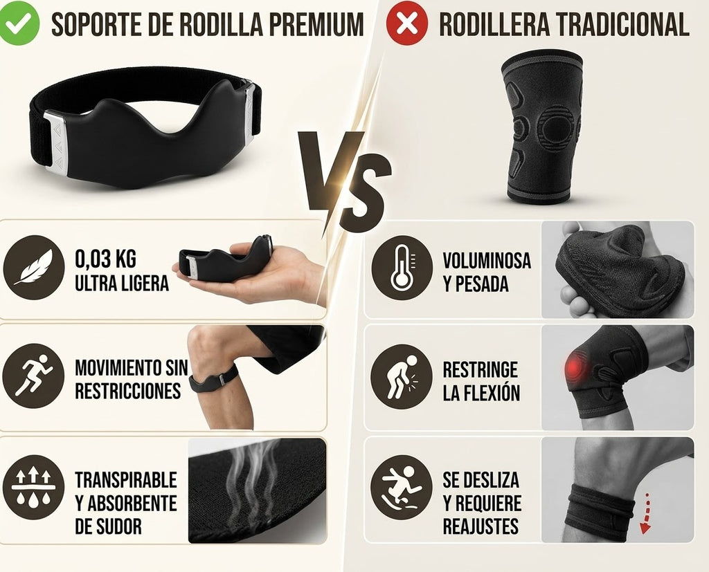 Comparativa entre la banda Mijita y una rodillera tradicional